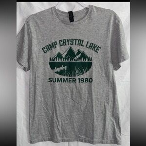 Bella Canvas Heather Gray Camp Crystal Lake horror top